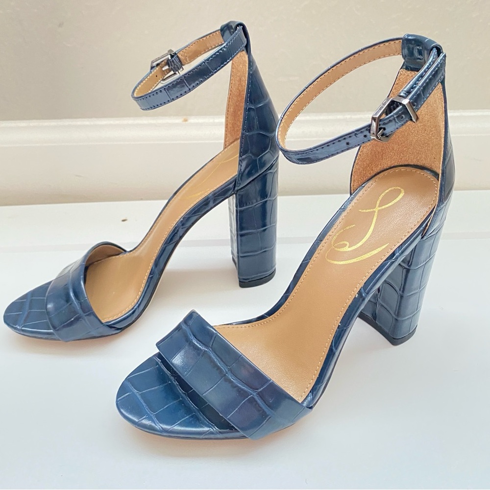 Sam Edelman Yaro Ankle Strap Sandal in Pacific Navy Sz 4 M